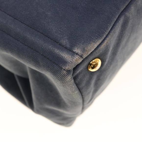 PRADA Canapa GM Tote Bag Canvas Navy Auth yk10287 - Picture 15 of 16